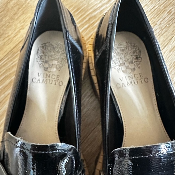 NWT Vince Camuto Shiny Black Loafers Patent Leather Size 7 - Picture 5 of 6